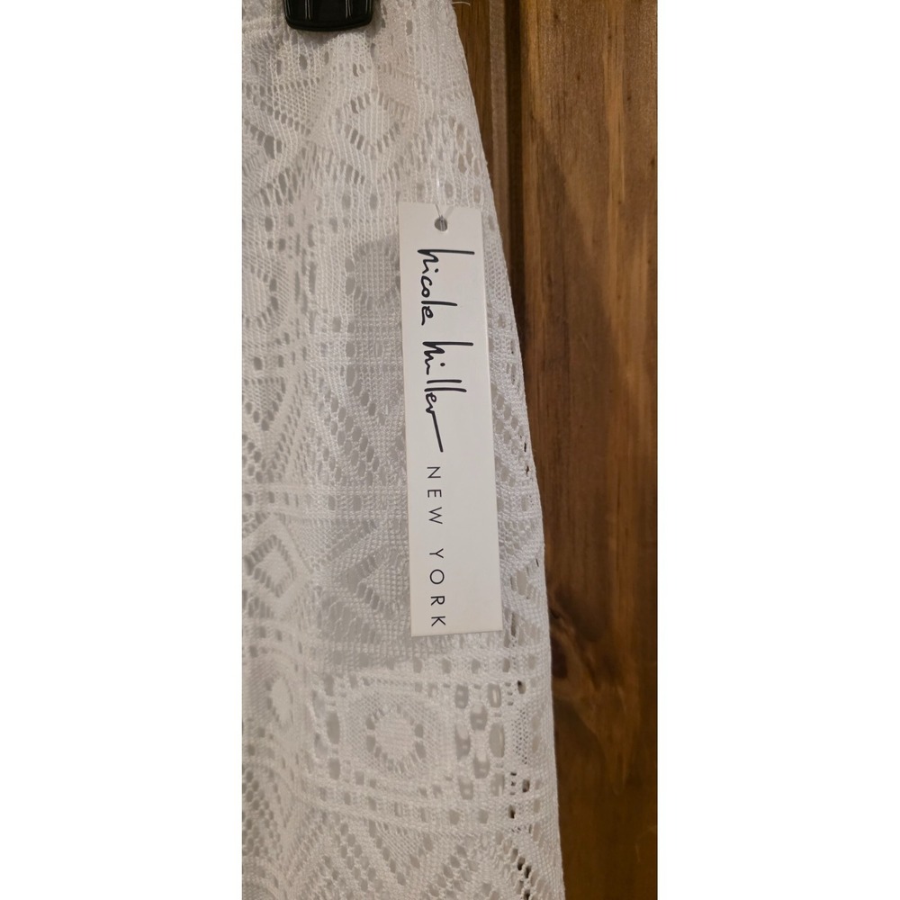 NWT Nicole Miller New York Pencil Skirt Womens S White Geometric‎ Knee Length - Picture 3 of 6